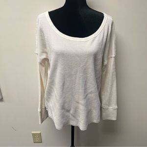 Abercombie Long Sleeve White Waffle knit